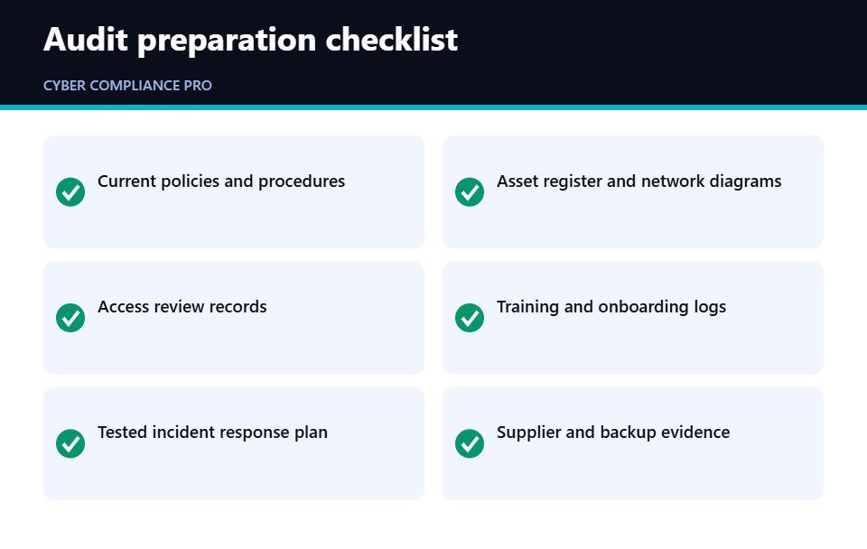 Checklist for preparing for a cyber security audit