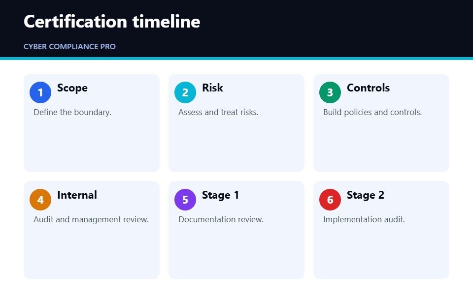 Timeline of an ISO 27001 certification project in Australia